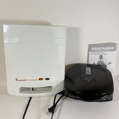 LOT 185K: George Foreman Grill GR10B & Toastmaster Waffle Maker 287