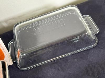 LOT 190K: Baking Collection: Durand Nesting Glass Mixing Bowls, Cookie Sheets & More