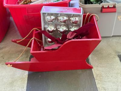LOT 194P: Four Totes with Christmas Decor