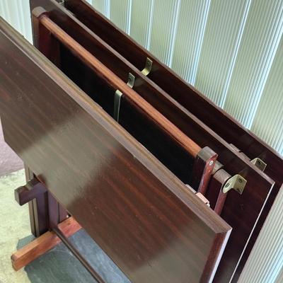 LOT 195P: Wooden TV Tray Table Set