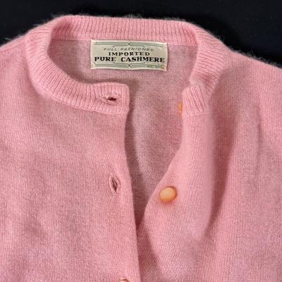 LOT 198L: Pretty in Pink: Susan Reade Purse, Vintage Cashmere Sweater & Shoes