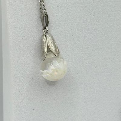 LOT 212J: 925 Sterling Silver Jewelry (11.38gtw) featuring Sterling Floating Opal Tulip Cap Pendant Necklace