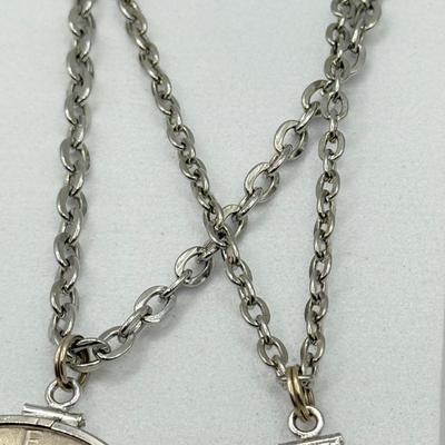 LOT 214J: Bicentennial Coin Pendant Necklaces on 26” & 30” Chains