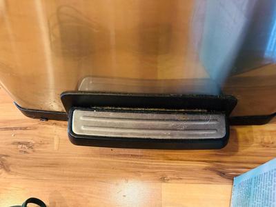 TRAMONTINA STAINLESS STEEL TRASH CASH, ROWENTA POWER GLIDE 2 IRON AND EXTENSION CORD