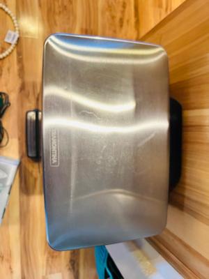 TRAMONTINA STAINLESS STEEL TRASH CASH, ROWENTA POWER GLIDE 2 IRON AND EXTENSION CORD