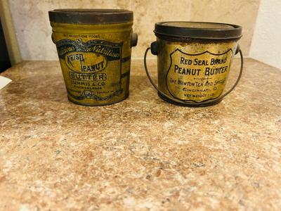 NEAT OLD PEANUT BUTTER CANS