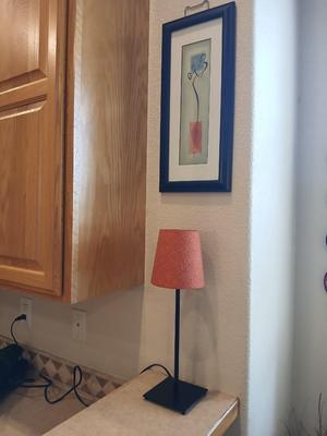 “Jazz Trumpet” by Alfred Gockel – Framed Art Print from Gockel’s Panels Series With a small electric lamp