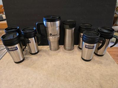 Lot of 8 Insulated Travel Mugs – Coldwell Banker, Bubba, Contigo - 6 are brand new!