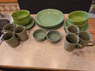 Green Dinnerware Set Mixed brands–