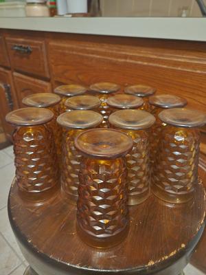 White hall Brown Glass Set