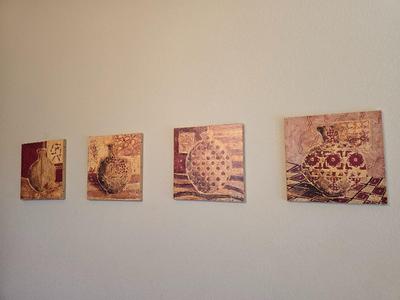 Set of 4 Framed Canvas Pottery Prints