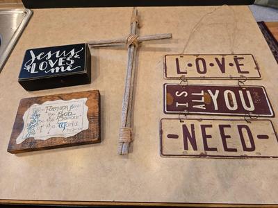 Inspirational & Religious Wall Decor Lot – 5 Pieces