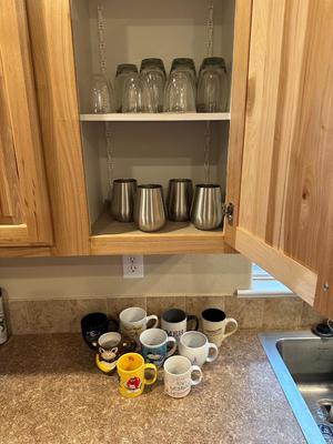 COFFEE MUGS, OZARK TRAIL METAL CUPS AND DRINKING GLASSES