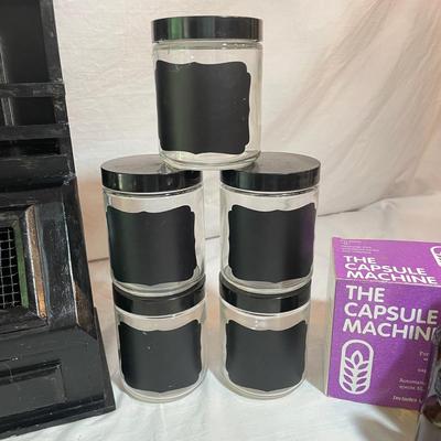 Apothecary Jars, Rack & Capsule Machine (LR-SS)