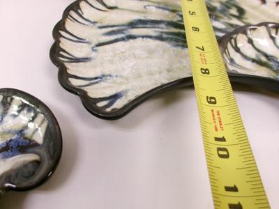 Signed Edgecomb Pottery Shell Plate Crystalline Glaze / Maine Pottery Serving Plates
