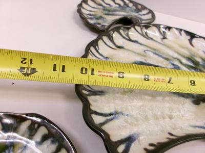 Signed Edgecomb Pottery Shell Plate Crystalline Glaze / Maine Pottery Serving Plates