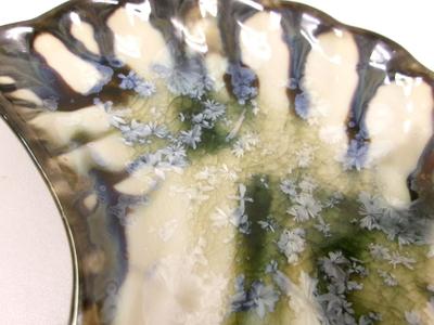 Signed Edgecomb Pottery Shell Plate Crystalline Glaze / Maine Pottery Serving Plates
