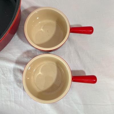 Le Creuset Cast Iron Roasting Pan and Soup Bowls (K-SS