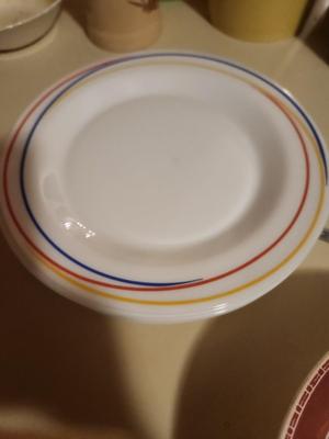 Red, White, Yellow, and Blue Plate Set