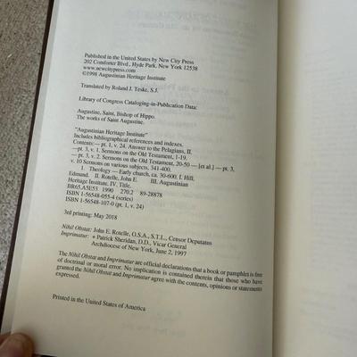 “The Works of St. Augustine A Translation for the 21st Century”, Six Volumes (LE-HS)