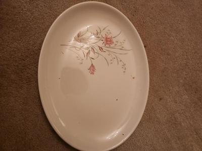 White Plate w/ Pink Flowers