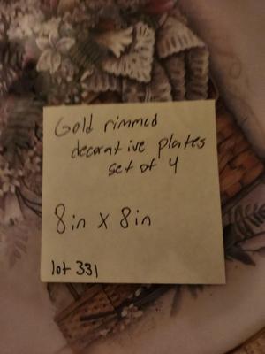 Gold Rimmed Pat Richter Decorative Plates