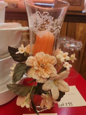 Candle w/ Fake Flowers