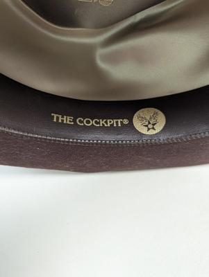 The Cockpit Designer Collection Size Large Made In USA Brown Wool Fedora Hat & Belt