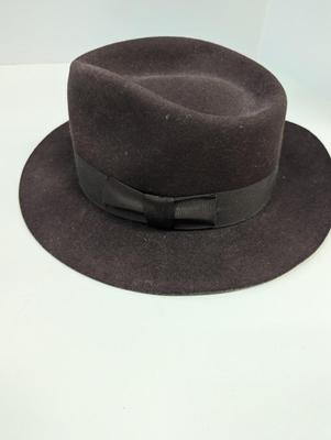 The Cockpit Designer Collection Size Large Made In USA Brown Wool Fedora Hat & Belt