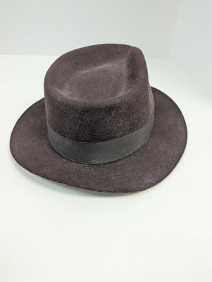 The Cockpit Designer Collection Size Large Made In USA Brown Wool Fedora Hat & Belt