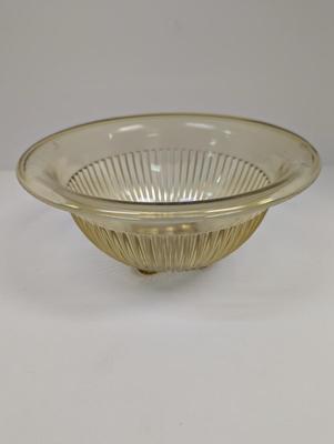 Vintage Federal Glass "Golden Glow" Amber Ribbed Mixing Bowl 9 3/4”