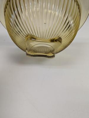 Vintage Federal Glass "Golden Glow" Amber Ribbed Mixing Bowl 9 3/4”