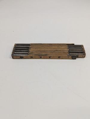Vintage Lufkin Extension Rule Red End Folding Ruler Imperial 72" Wood USA