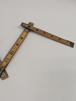 Vintage Lufkin Extension Rule Red End Folding Ruler Imperial 72" Wood USA