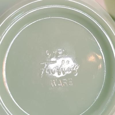 LOT 208: Fire King Jadeite Coffee Mugs and Chili Bowls