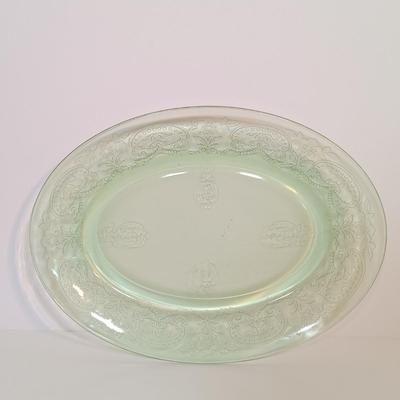 LOT 209: Uranium Glass Serving Platters (2) and Four Plates
