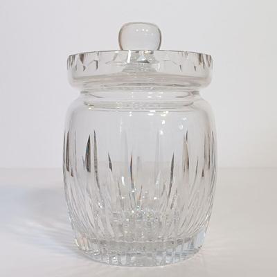LOT 212: Galena Crystal Biscuit Jar, Waterford Crystal Honey Jar, Sterling Silver Spoon & More