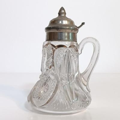LOT 212: Galena Crystal Biscuit Jar, Waterford Crystal Honey Jar, Sterling Silver Spoon & More
