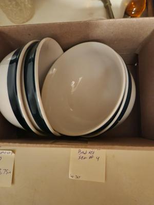 White and Blue Bowl Set