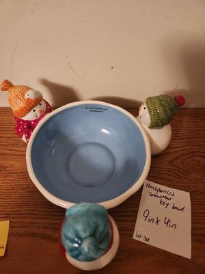 Handpainted Snowman Key Bowl
