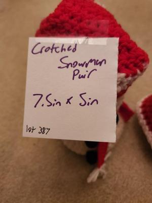 Crocheted Snowman Pair