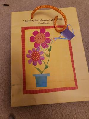 Yellow Giftbag w/ Flowers