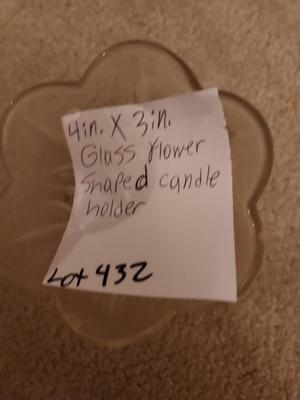 Glass Flower Shaped Candle Holder