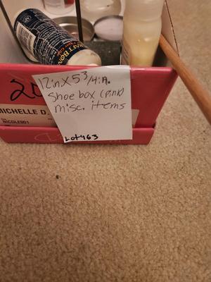 Pink Shoe Box w/ Misc Items