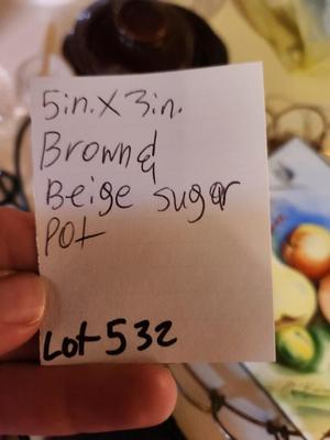 Brown and Beige Sugar Pot