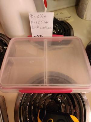Pink and Clear Lunch Container