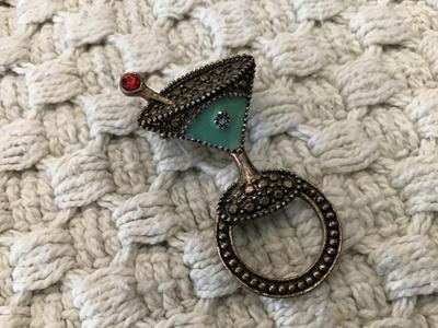 Enamel Rhinestone Brooch