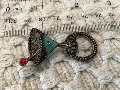 Enamel Rhinestone Brooch