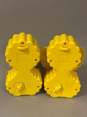 Lot of Two (2) - Wind Up Vintage 90s Baby Big Bird By ILLCO Musical Peek-A-Boo - Sesame Street