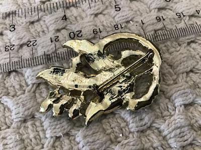 Vintage Rhinestone Faux Pearl Brooch